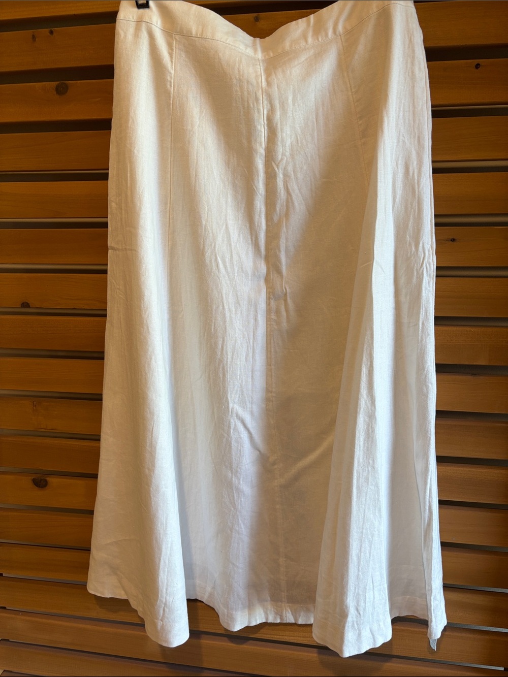 Banana Republic White A-Line Midi Skirt with Front Buttons and Center Slit - Picture 7 of 7